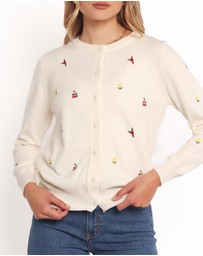 Petal & Pup - Millen Flower Embroidery Cardigan - Cream