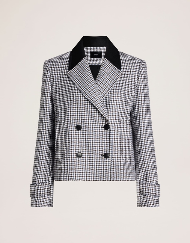 SABA - Prudence Wool Check Peacoat