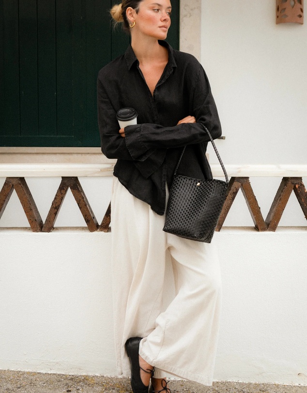 Mimmi Terra - Woven Bucket Bag Nera