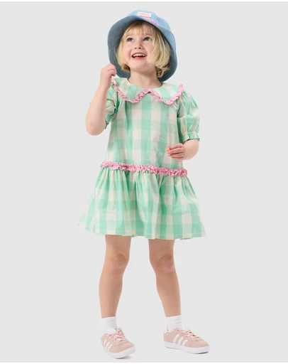 Goldie + Ace - Chambray Gingham Bucket Hat - Babies-Kids