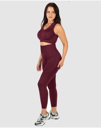 B Free Intimate Apparel - Double Racer Seamless Padded Sports Bra (B-C-D-DD-E-F-G-H) Cup