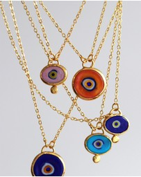 Ottoman Hands - Alara Blue Evil Eye Pendant Necklace