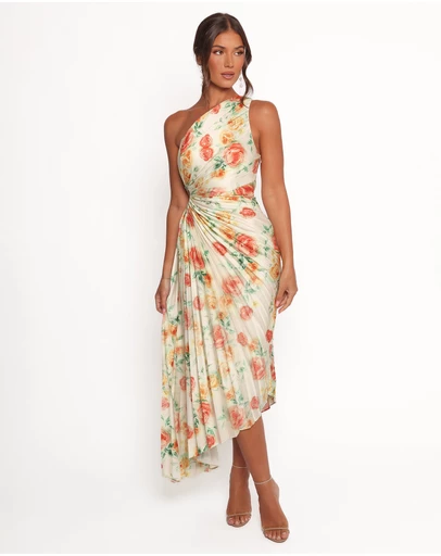 Petal & Pup - Kleo One Shoulder Maxi Dress - Yellow Floral