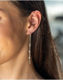 Georgini - Mirage Ethereal White Cubic Zirconia Threader Earring Silver