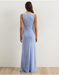 Atmos&Here - Dara V-Neck Satin Maxi Dress