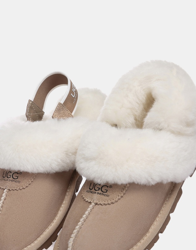 EVERAU - Australian Shepherd Ugg Waffle Fluffy Double Faced Sheepskin Upper House Shoes