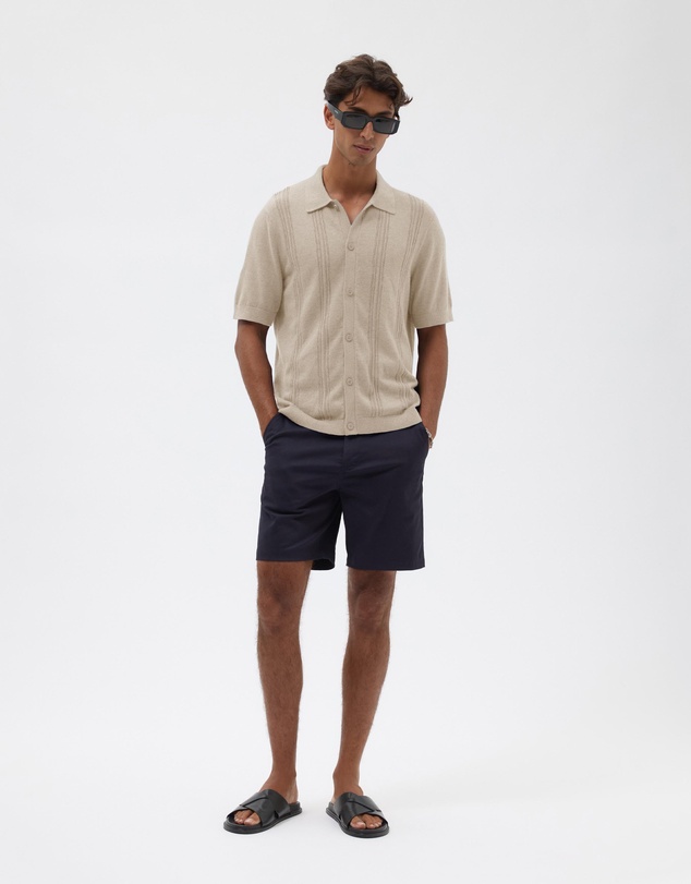 AERE - Silk Blend Textured Stripe Knit Shirt