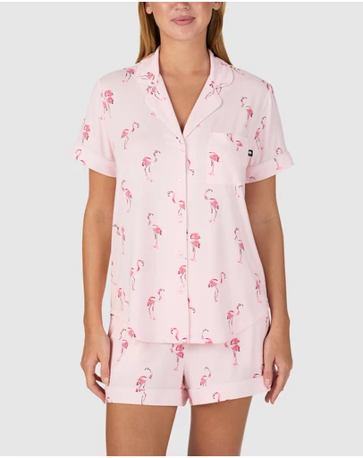 Kate Spade - Printed Modal Button Up Short Sleeve Short Pyjama Set