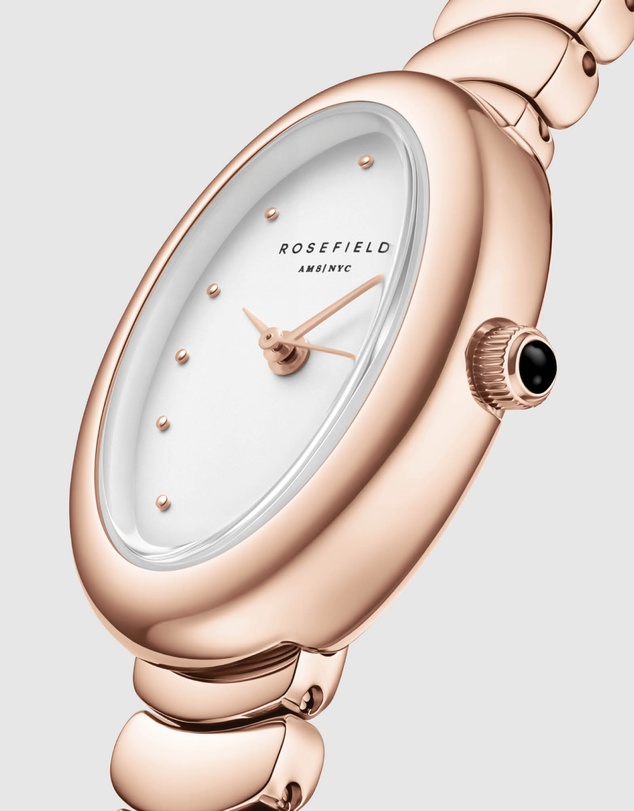 Rosefield - Ovale White Matte Rose Gold-Tone Bracelet Watch