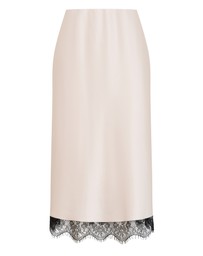 City Chic - Plus size Orielle Contrast Lace Hem Skirt - champagne