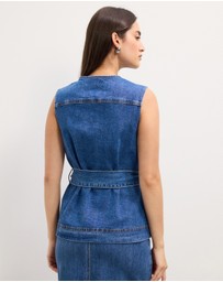 The Fated - Layla Denim Vest with Tie