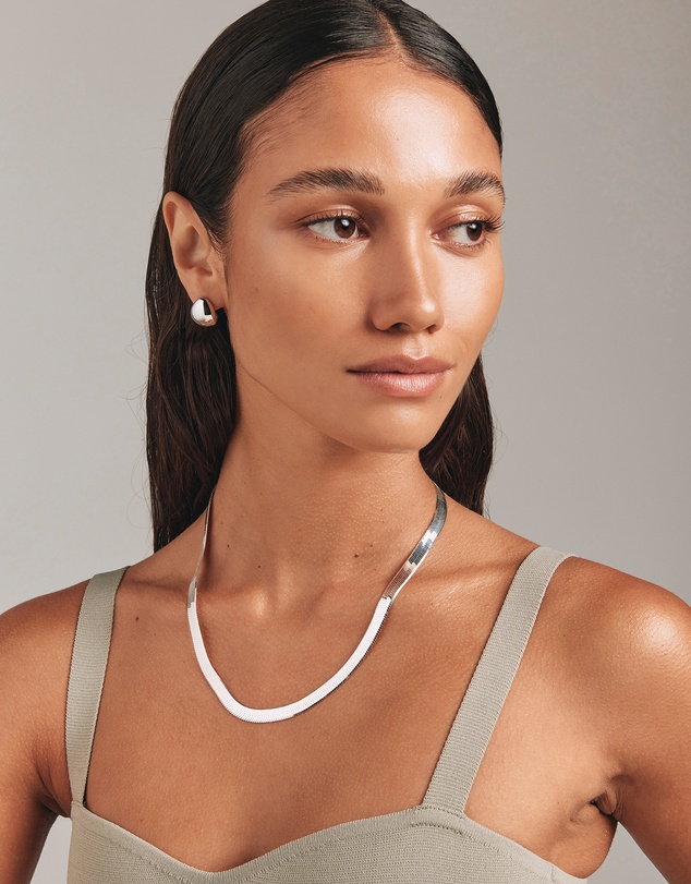 Michael Hill - Wide Herringbone Chain Necklace In Sterling Silver