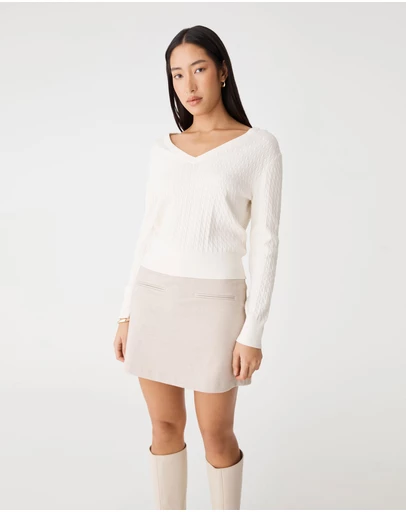 Forcast - Carla V-Neck Cable Knit