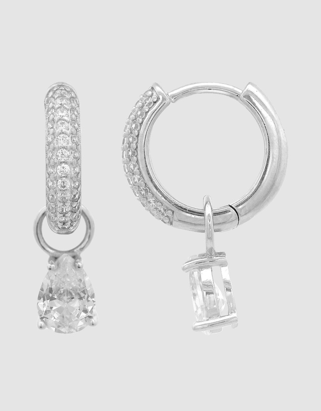 Georgini - GEORGINI WISTERIA DUO PEAR EARRINGS SILVER