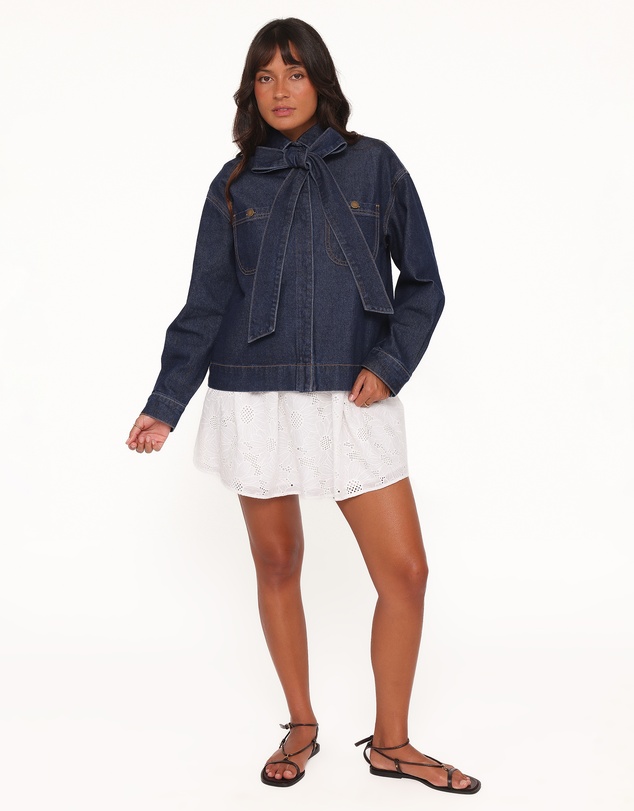 Petal & Pup - Cleo Denim Bow Jacket - Indigo