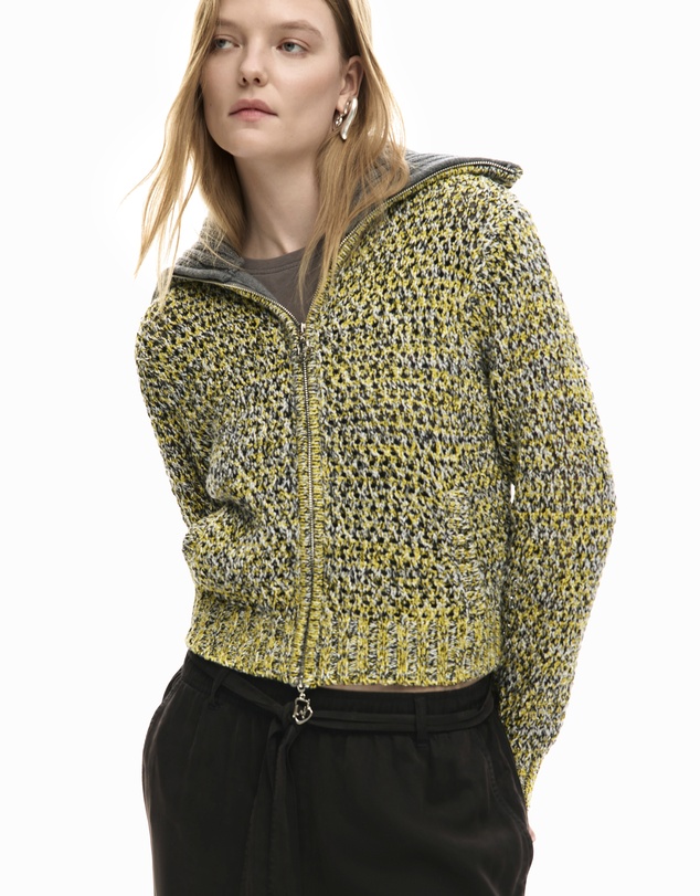 Desigual - Thick cardigan with zipper