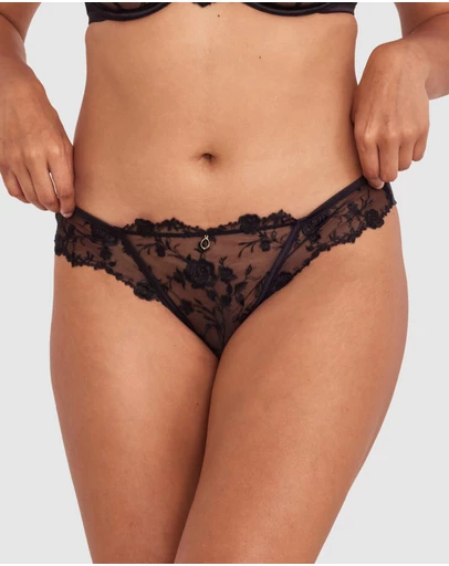 Bras N Things - Vamp All Yours High Leg Brazilian Knicker - Black
