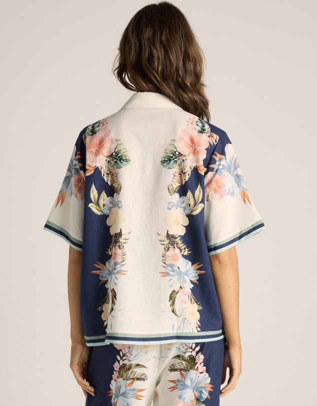 Fate + Becker - Solara Placement Print Collared Shirt