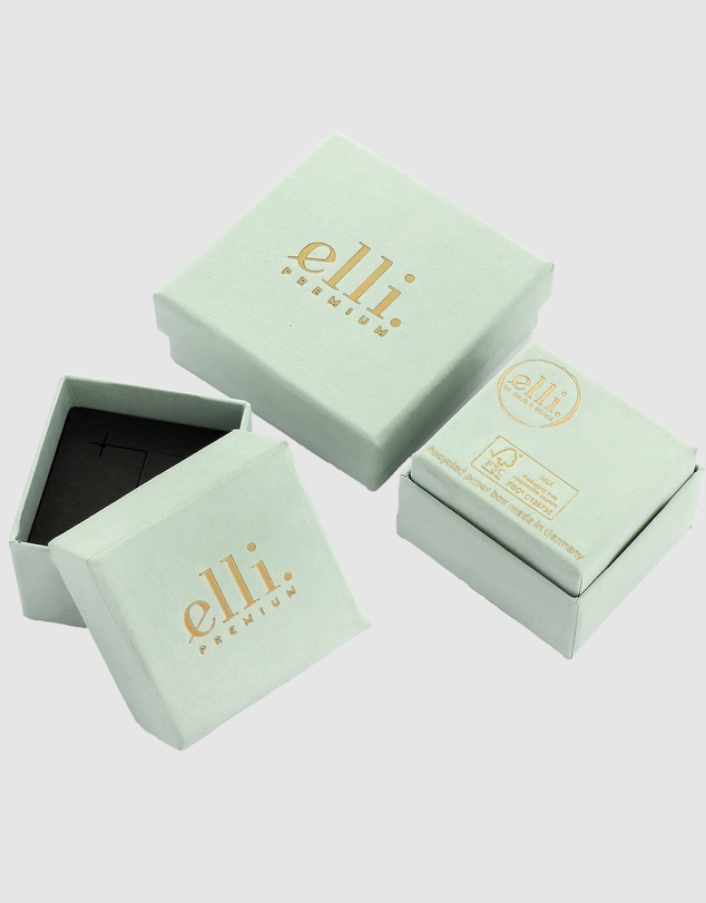 Elli Jewelry - Emerald Hoop Earrings in Gold-Plated 925 Silver