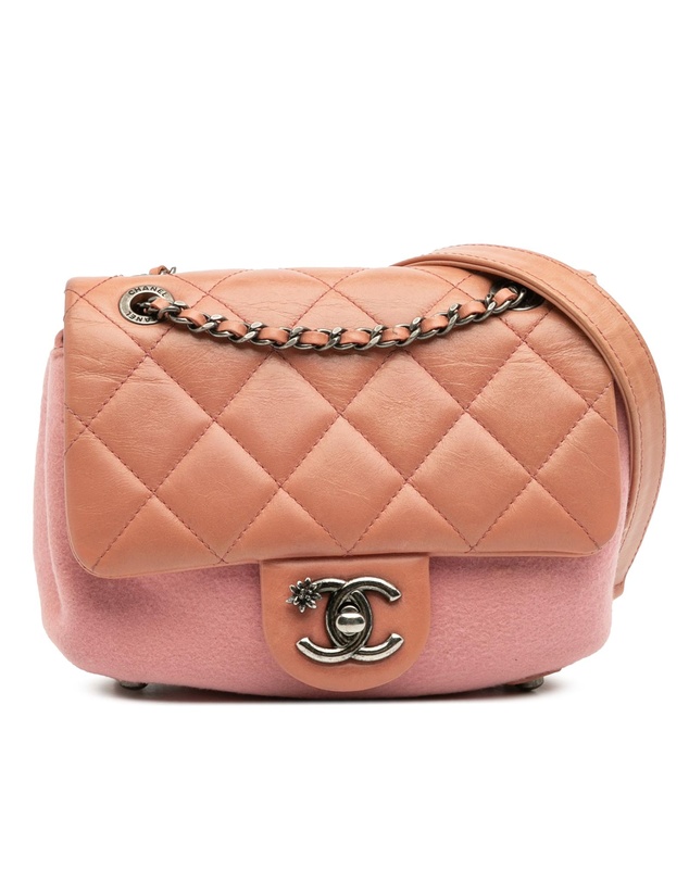 Pre-Loved by Azura Reborn - Pre-Loved Paris Salzburg Mini Quilted Glazed Calfskin and Felt Edelweiss Flower Flap