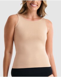 Ambra - 2 Pack Seamless Smoothies Reversible Shelf Bra Tank