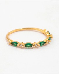 Lovisa - Gold Plated Sterling Silver Marquise Round Cubic Zirconia Ring