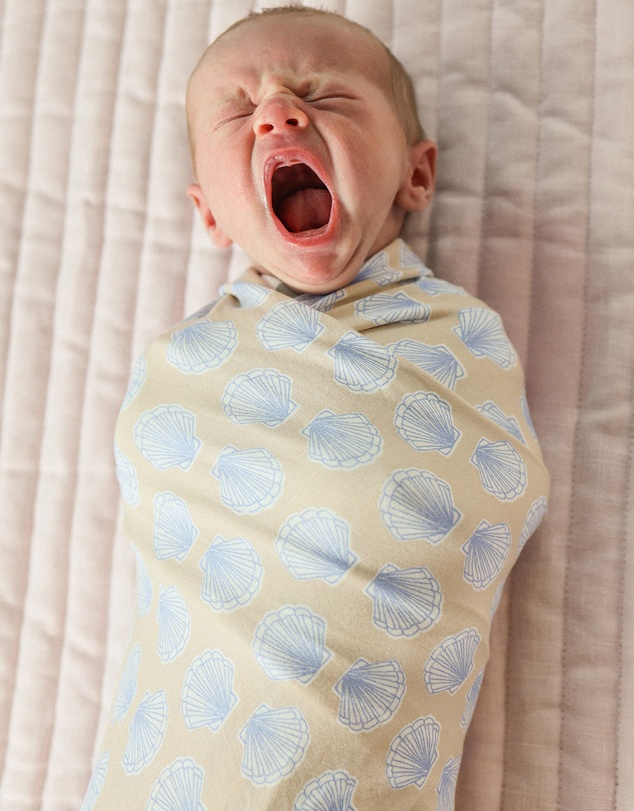 Kynd Baby - Large Stretchy Swaddle in Seashell Blue