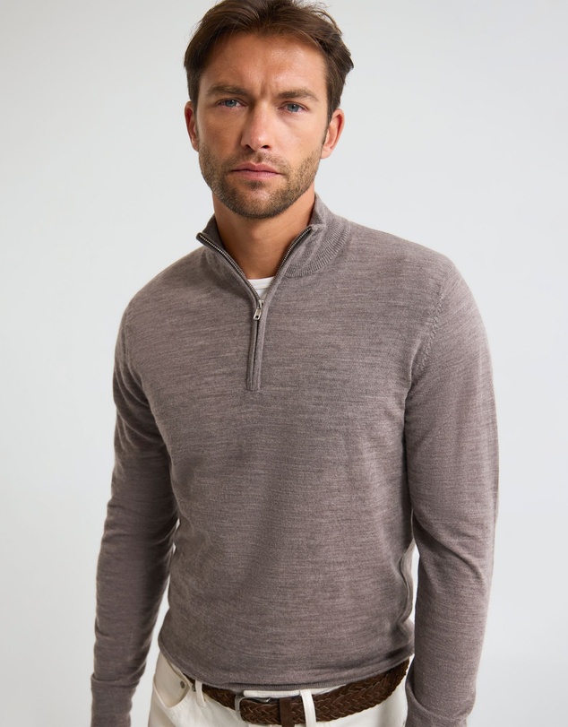 Oxford - Merino Zip-Neck Wool Pullover