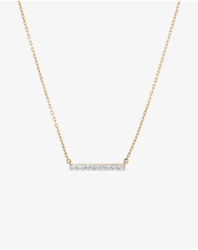 Michael Hill - Bar Necklace with 0.10 Carat TW of Diamonds in 10kt Yellow Gold
