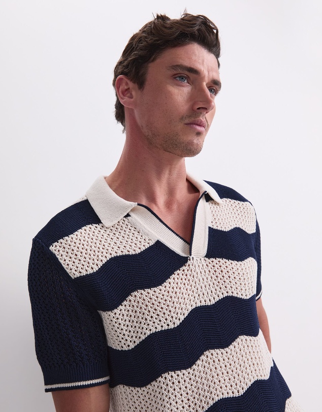 Sportscraft - Wave Stripe Knit Polo