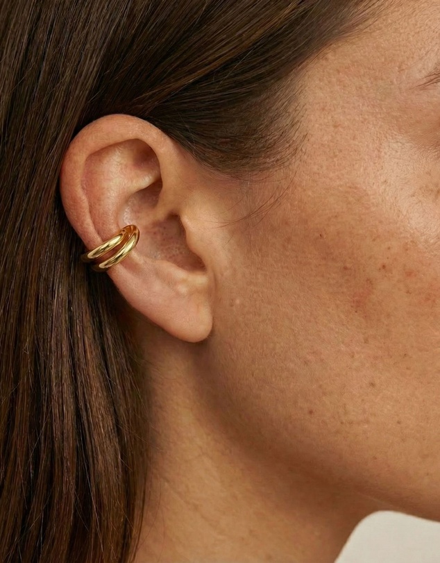 HOUSE OF SLANI - Gold Flux Double Band Ear Cuff