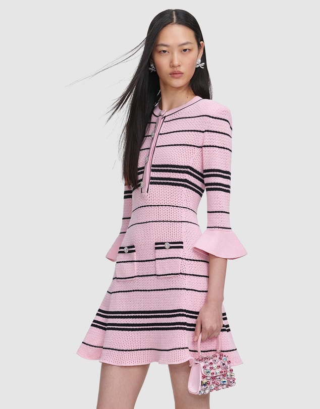 Self Portrait - Stripe Knit Mini Dress
