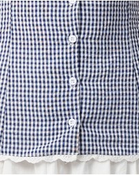 MVN - Gingham Lace Trim Top