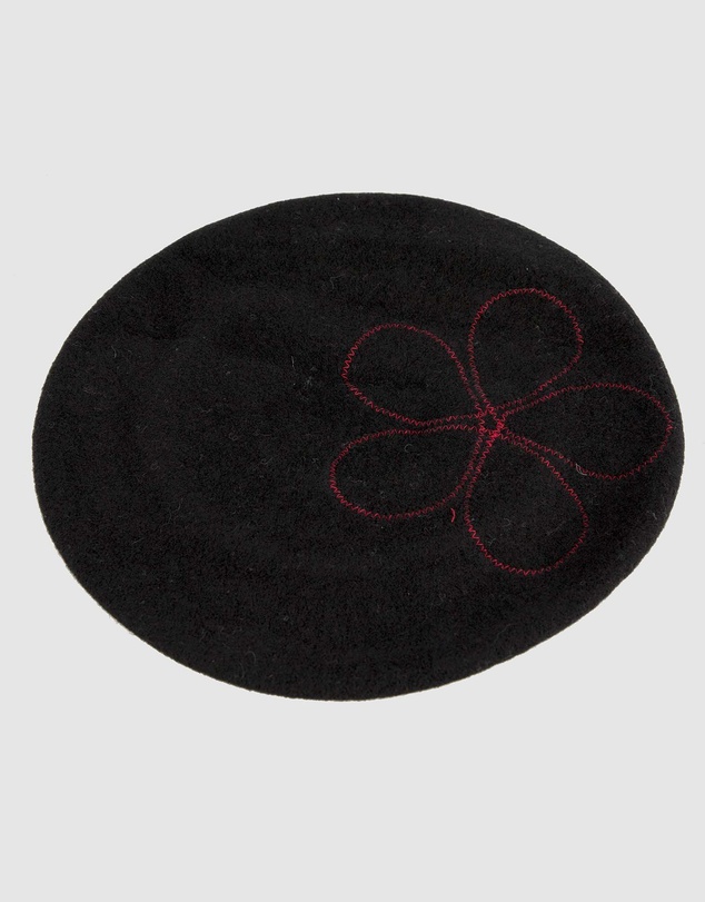 Max Alexander - Black European Made Embroidered Woolen Beret