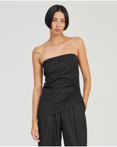 Third Form - Obscura Pinstripe Strapless Top