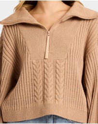 Billabong - Womens Sun Zippy V-Neck Sweatshirt