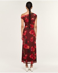 Staple the Label - Vivi Mesh Asymmetrical Midi Dress