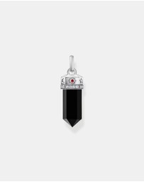 THOMAS SABO - Silver Pendant with Onyx in Hexagon-Shape and Stones