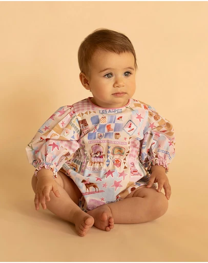 Fox & Finch - Winter Vacay Print LS Romper - Babies