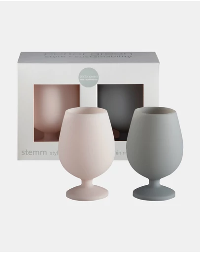porter green - stemm | silicone unbreakable wine glasses