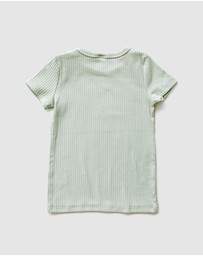 WITH LOVE FOR KIDS - BASICS Wide Ribbed Short Sleeve Top - Kids