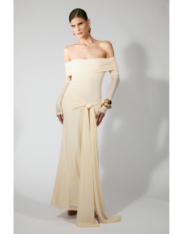 Bardot - Selina Tie Front Mesh Dress