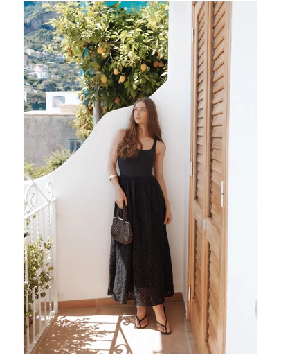 Petal & Pup - Alva Midi Dress - Black Broderie