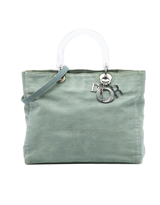 Pre-Loved by Azura Reborn - Pre-Loved Large Denim Cannage Acrylic Handles Lady Dior