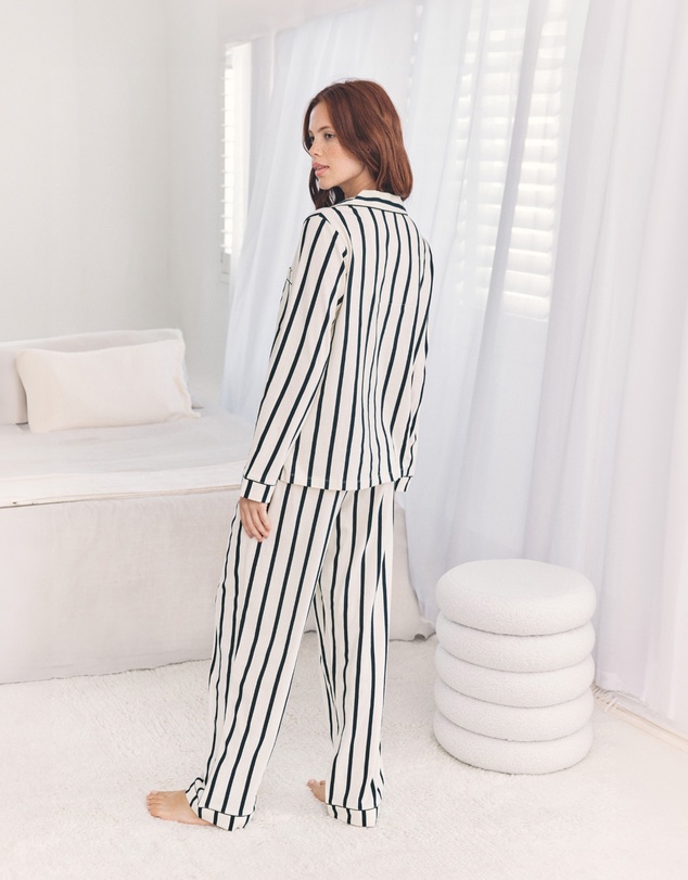 Chelsea Peers - Organic Cotton Stripe Long Pyjama Set