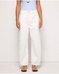 AERE - Mid Rise Barrel Leg Jeans