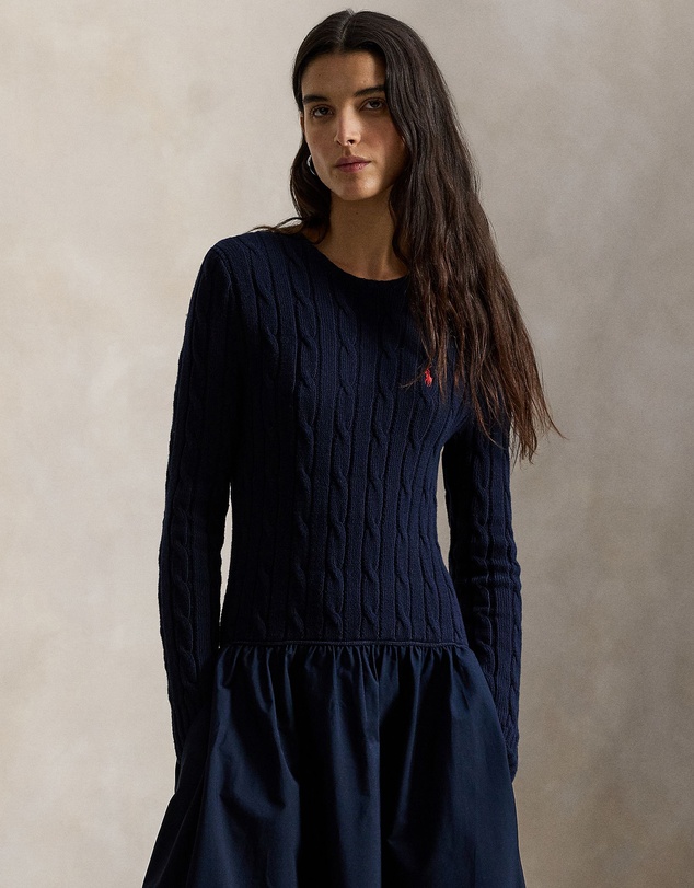 Polo Ralph Lauren - Cable-Knit Bodice Cotton Dress