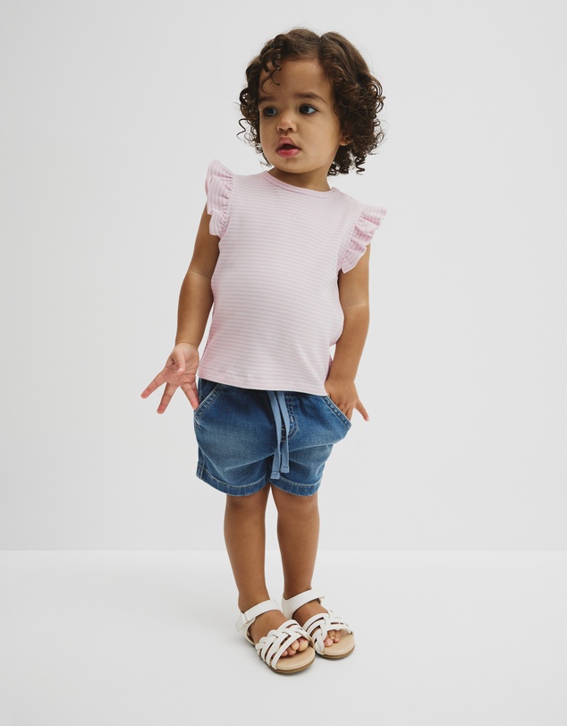 Country Road - Australian Cotton Blend Short Sleeve Stripe Rib T-shirt