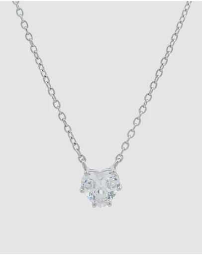 Georgini - GEORGINI MIDNIGHT VELVET BABY HEART NECKLACE SILVER