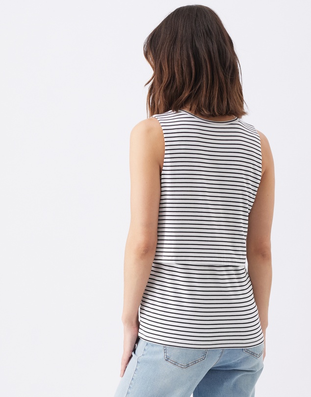 Ripe Maternity - Stripe Layered Nursing Tank